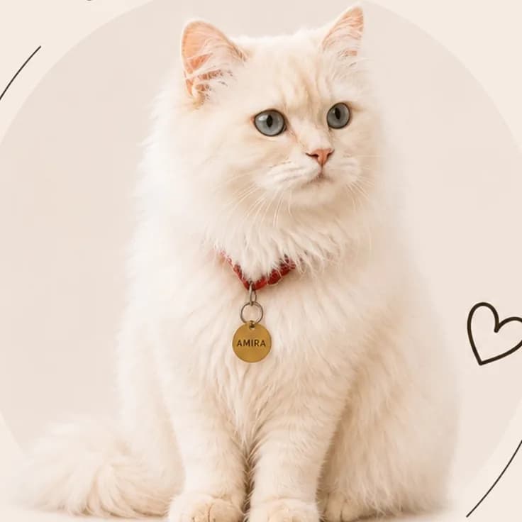 Amira, Red Point Persian, en portrait.