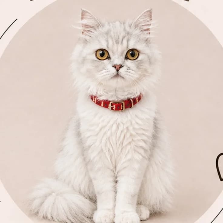 Mishka, Persian, en portrait.
