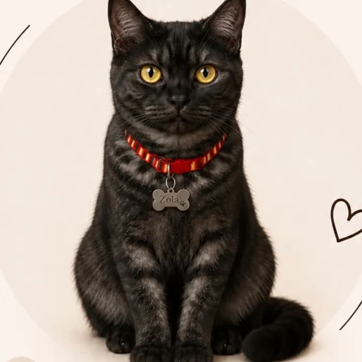 Zola, Scottish Straight, en portrait.